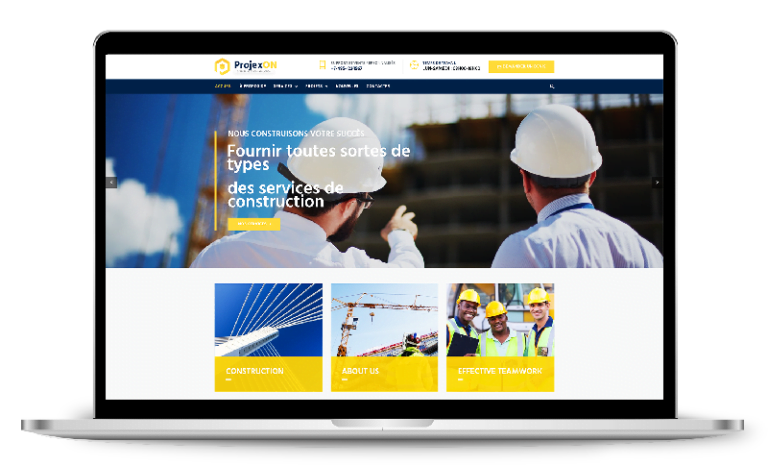Site Internet pour le bâtiment et la construction Exemple de web design et réalisation de site internet pour le bâtiment et la construction avec formulaire de contact, avis clients, réalisations, blog
