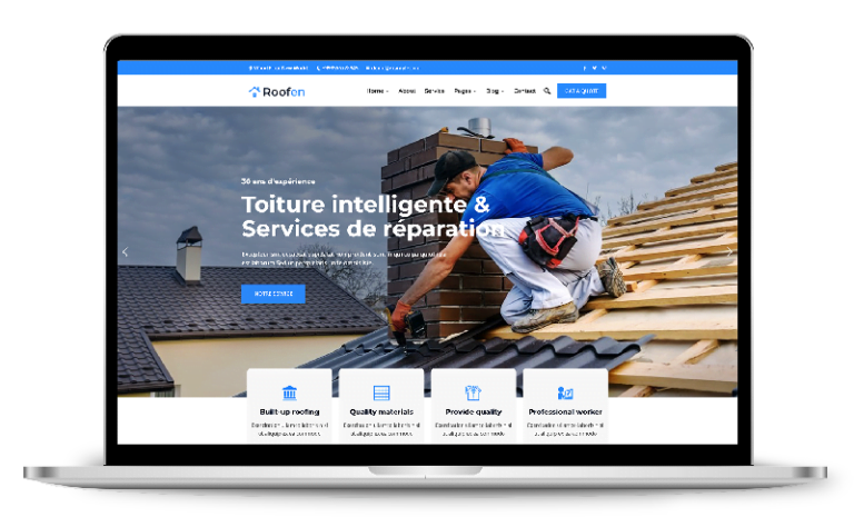 Site Internet pour le bâtiment et la construction Exemple de web design et réalisation de site internet pour le bâtiment et la construction avec formulaire de contact, avis clients, réalisations, blog