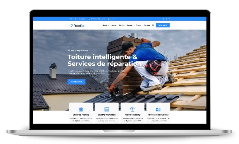 Site Internet pour le bâtiment et la construction Exemple de web design et réalisation de site internet pour le bâtiment et la construction avec formulaire de contact, avis clients, réalisations, blog