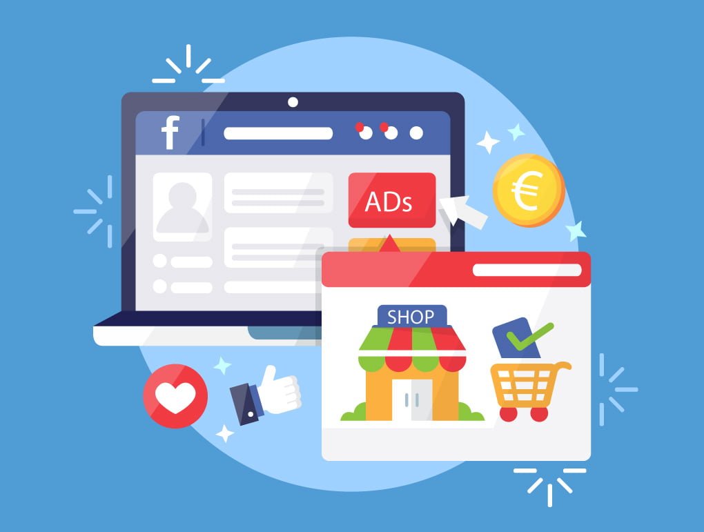 Illustration représentant le potentiel de développement des ventes d'une entreprise qui communique à l'aide de publicités sur Facebook