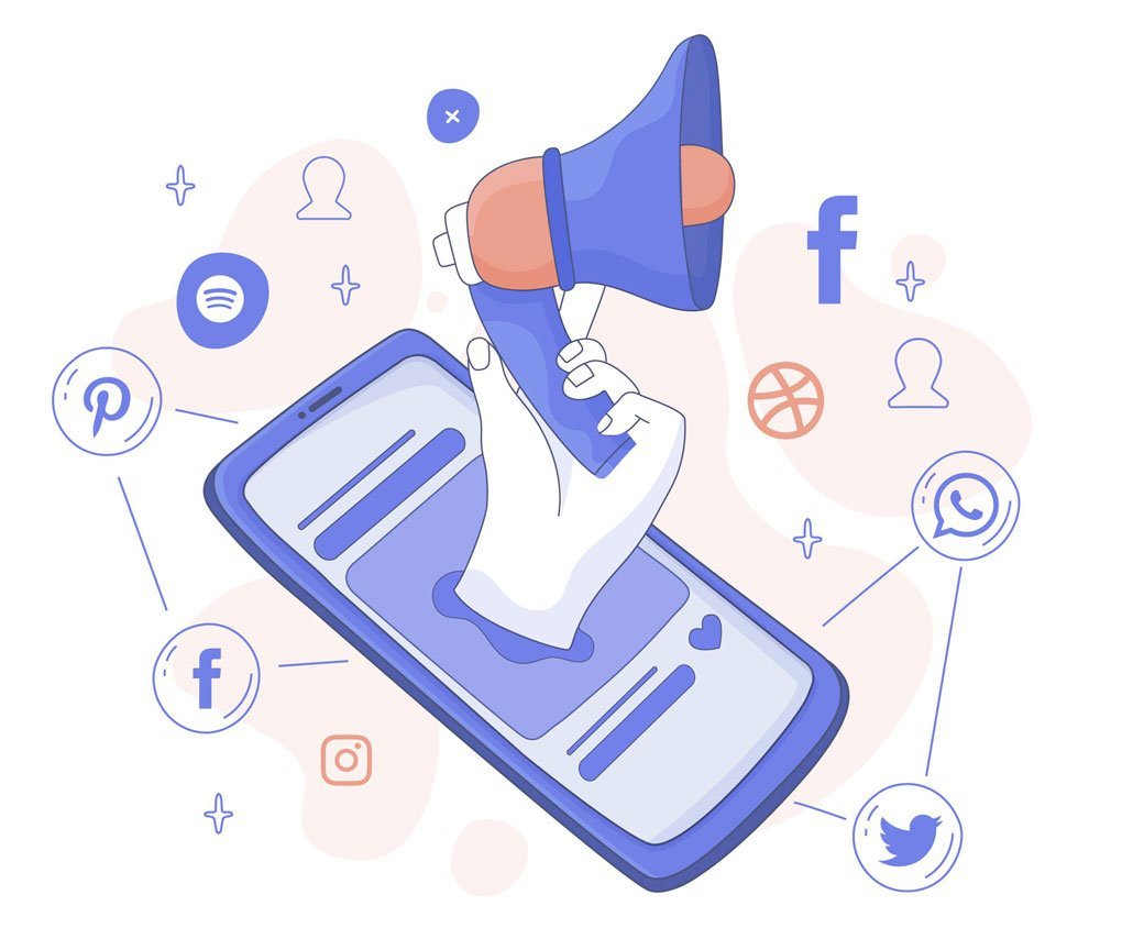 Illustration d'une campagne de communication active et efficace sur les différents réseaux sociaux : Facebook, instagram, pinterest, twitter ou X